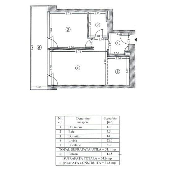 Apartament cu 2 camere decomandat în Floreasca