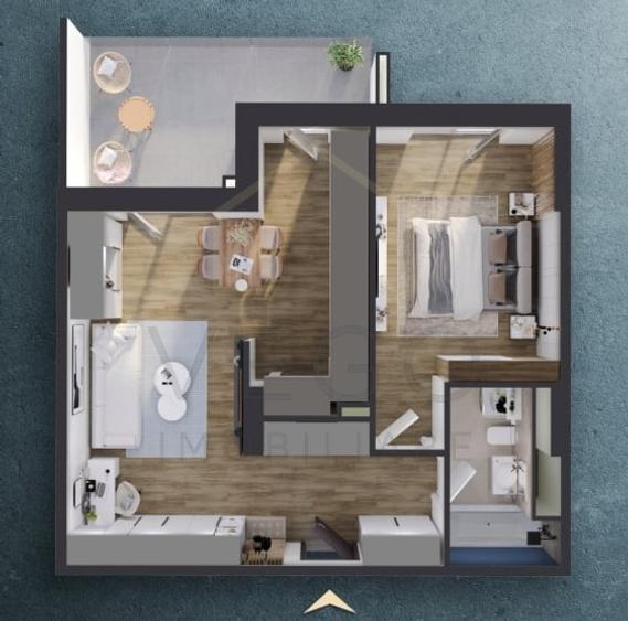 Apartament cu 2 camere semidecomandat în Mărăști