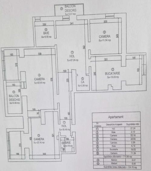Apartament cu 2 camere decomandat în Central