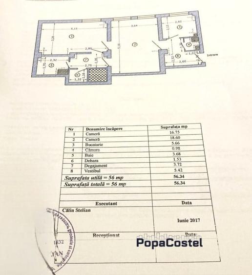 Apartament cu 2 camere semidecomandat, mobilat în P-ța Romană