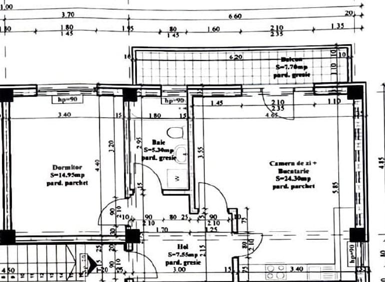 Apartament cu 2 camere decomandat în Hlincea