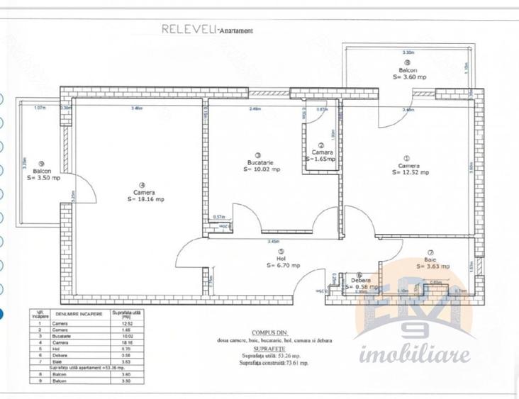 Apartament cu 2 camere decomandat în Rogerius