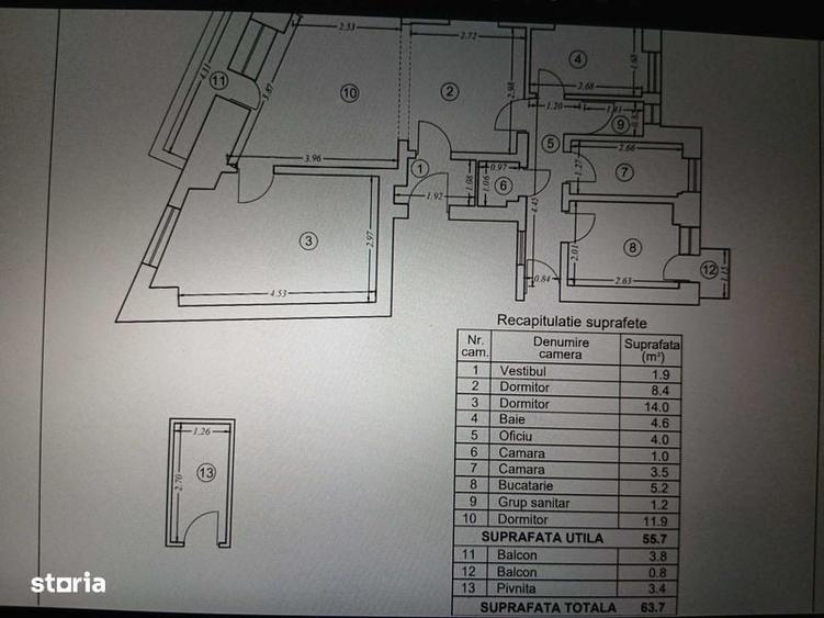 Apartament cu 3 camere în Cantemir — fotografia 1