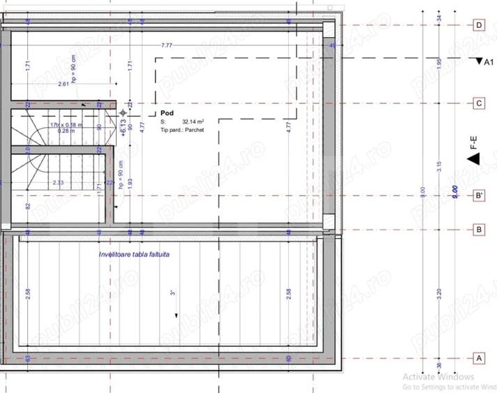 Duplex cu 5 camere cu Canalizare în Florești