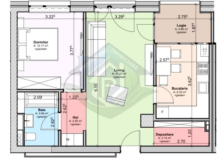 Apartament cu 2 camere decomandat în Noua