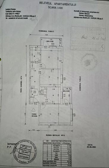 Apartament cu 3 camere decomandat în Central