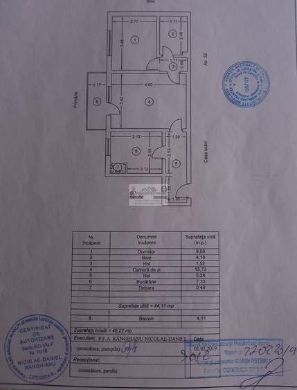 Apartament cu 2 camere semidecomandat în Central