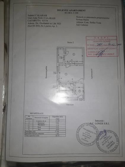 Apartament cu 2 camere semidecomandat în Central