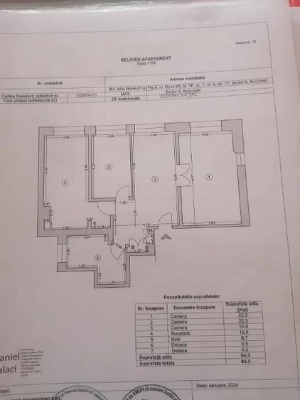 Apartament cu 3 camere decomandat în Militari