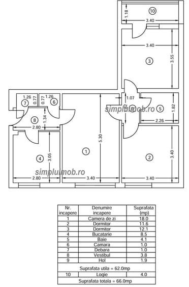 Apartament cu 3 camere semidecomandat, mobilat în Baba Novac