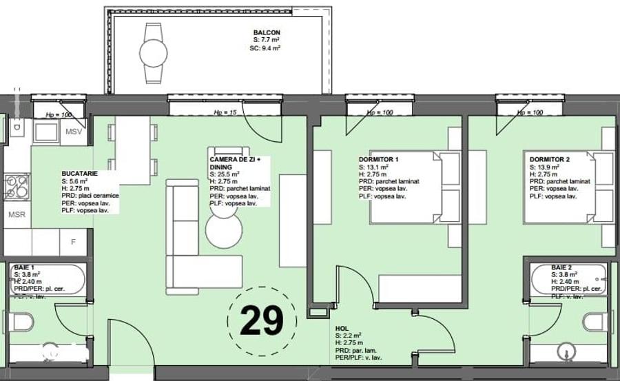 Apartament 3 camere Pipera, nou, centrala proprie - 2