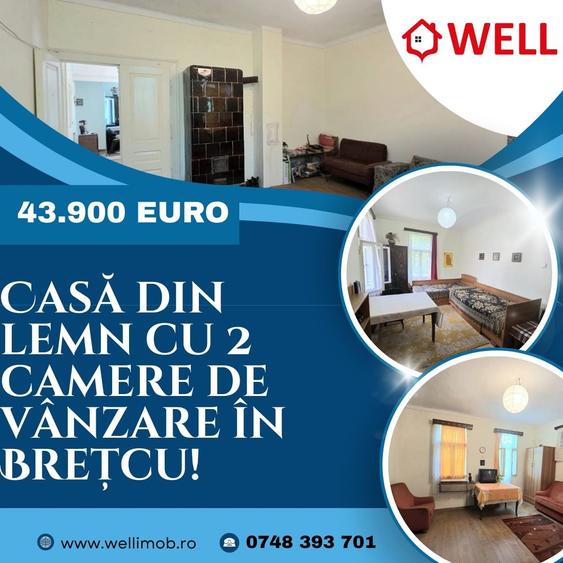 Casă individuală cu 2 camere cu Teren 252 Mp în Brețcu