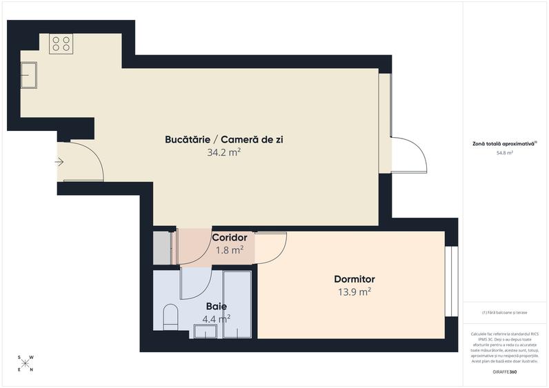 Apartament cu 2 camere semidecomandat în Grivița