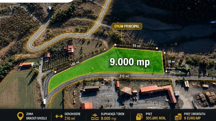Teren intravilan de 9000 mp, în Brădet