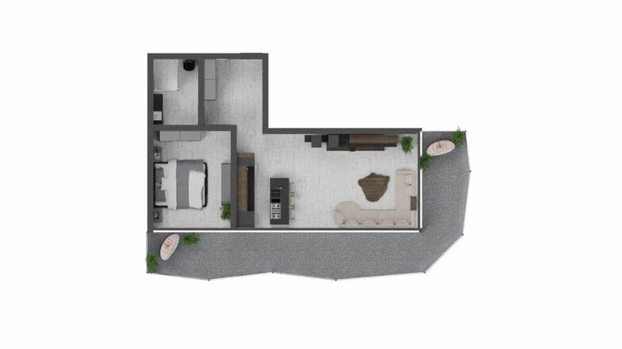 Apartament cu 2 camere semidecomandat în Nord