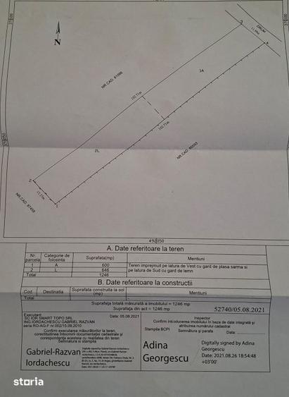Teren de 1246 mp, în Bradu