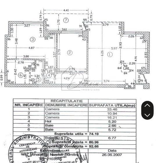 Apartament cu 3 camere semidecomandat, mobilat în Central