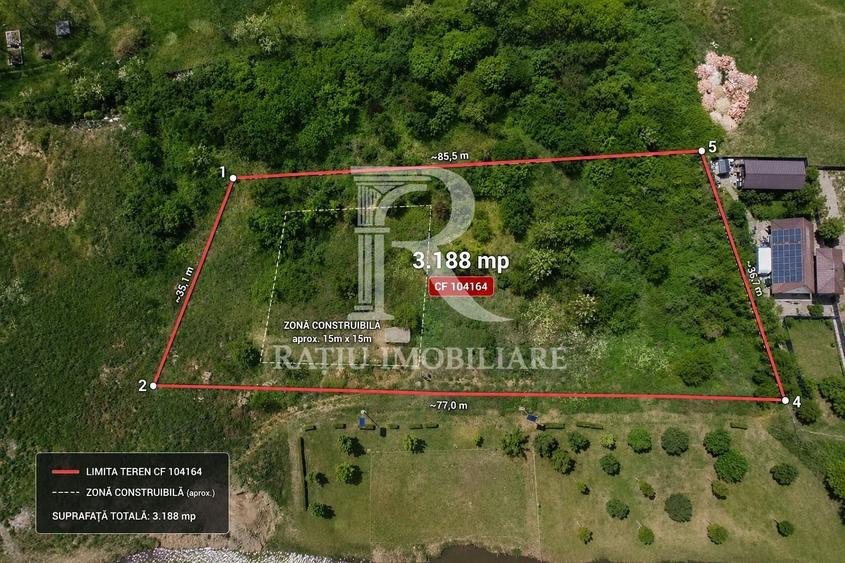 Teren Construcții intravilan de 3188 mp, în Periferie