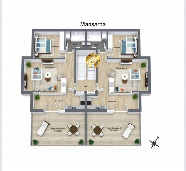 Apartament cu 2 camere în Odăi