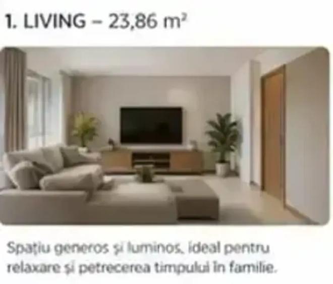 Apartament cu 3 camere semidecomandat în Pipera
