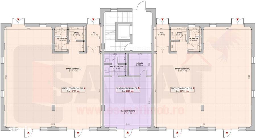 Spațiu comercial, de 49 mp, în Central