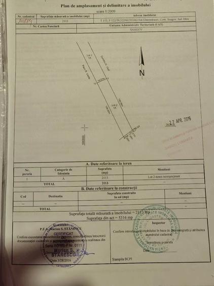 Teren de 2113 mp, în Snagov