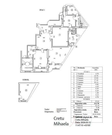 Apartament cu 4 camere semidecomandat, mobilat în Arcul de Triumf