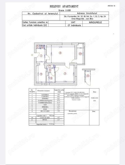 Apartament cu 2 camere decomandat în 1 Decembrie
