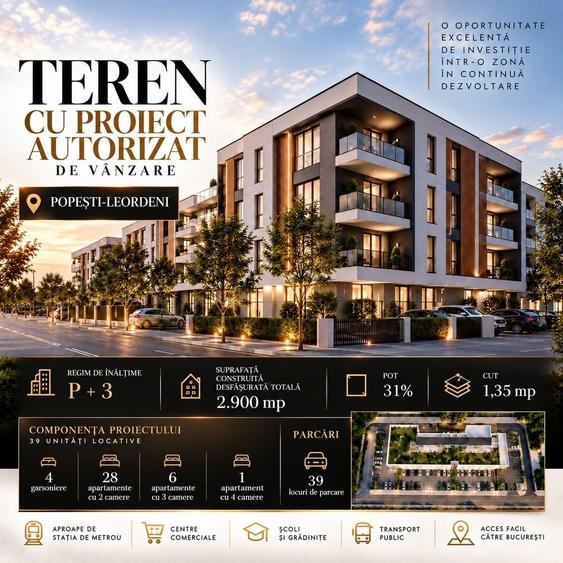 Teren de 2060 mp, în Est