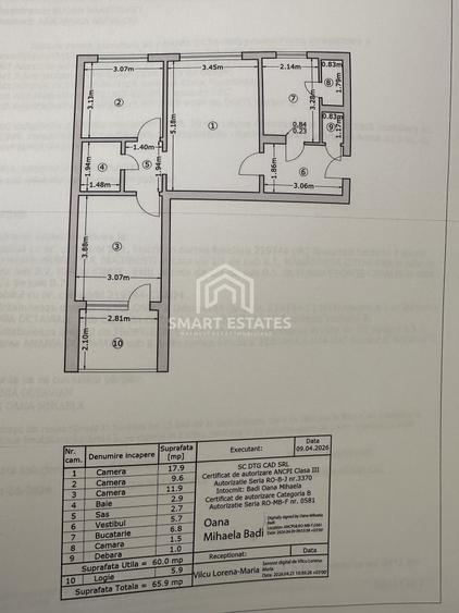 Apartament cu 3 camere semidecomandat în 1 Decembrie 1918