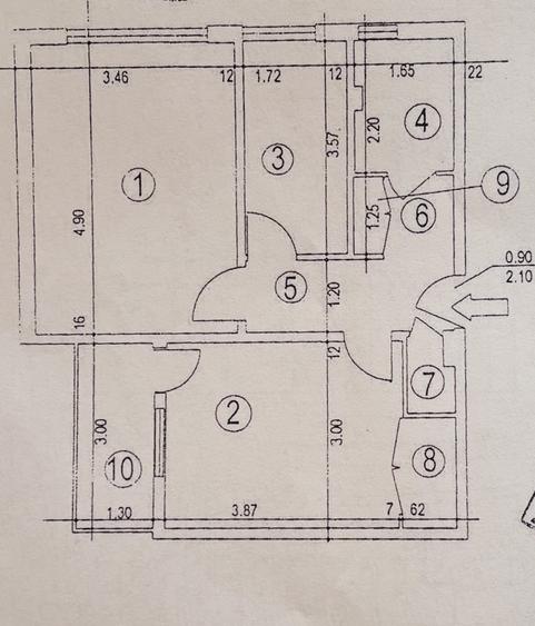 Apartament cu 2 camere decomandat în Berceni