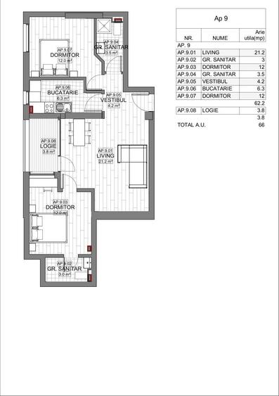 Apartament cu 3 camere în Ștefan cel Mare