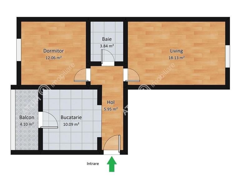 Apartament cu 2 camere decomandat în Ștrand