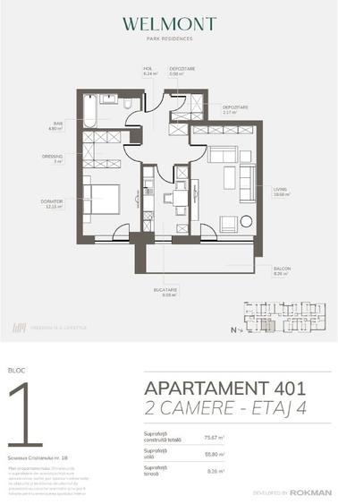 Apartament cu 2 camere decomandat în Bartolomeu
