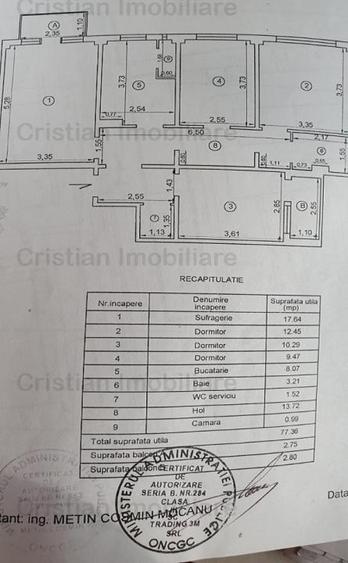 Apartament cu 4 camere decomandat în Plantelor