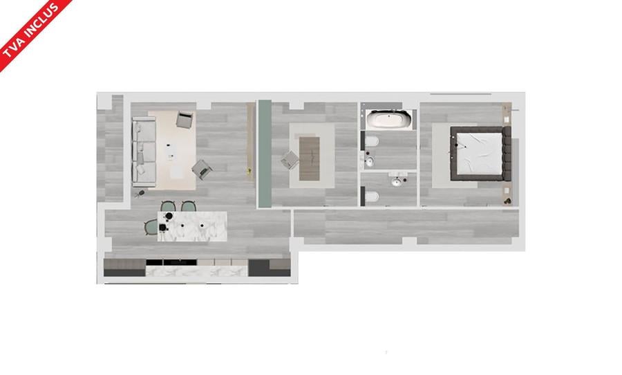 Apartament cu 2 camere decomandat în Palazu Mare