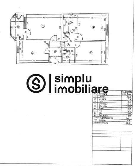 Apartament cu 3 camere decomandat în 1 Mai