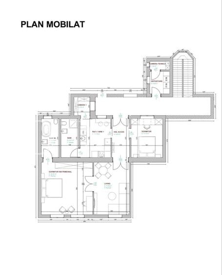 Apartament cu 3 camere semidecomandat în Elisabetin