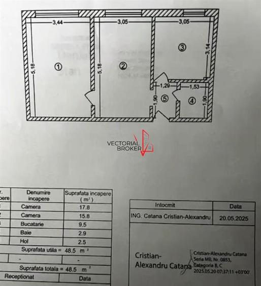 Apartament cu 2 camere semidecomandat în Titan