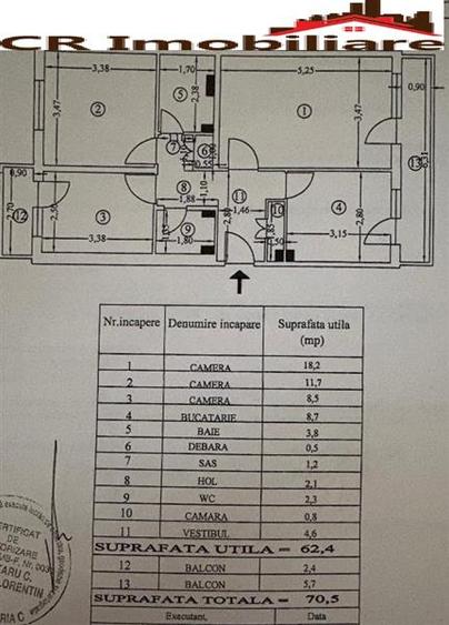 Apartament cu 3 camere decomandat în Dristor