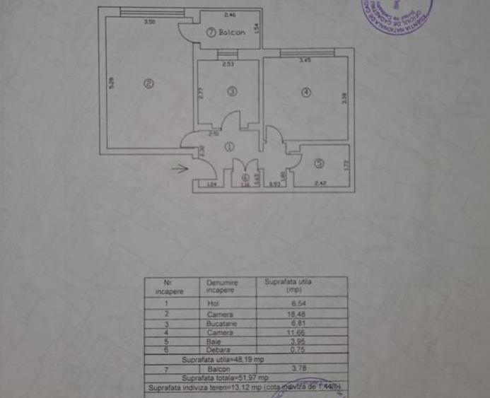 Apartament cu 2 camere decomandat în Radu Negru