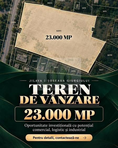 Teren Construcții intravilan de 22957 mp, în Jilava