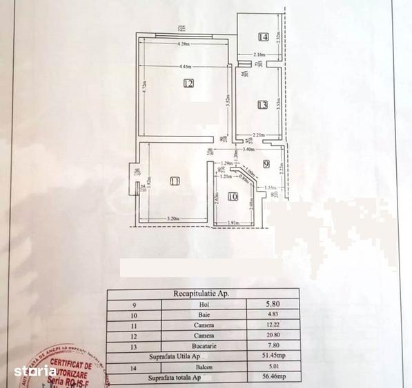 Apartament cu 2 camere decomandat în Bucium