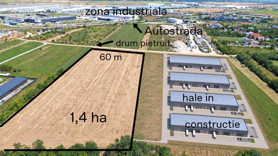 Teren Construcții extravilan de 14000 mp, în Bolintin-Deal