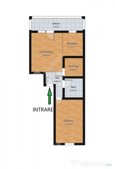 Apartament cu 2 camere decomandat în Central