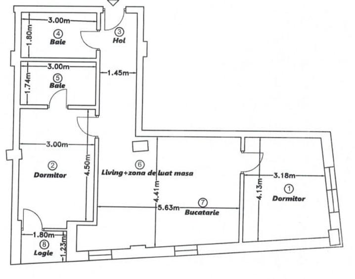 Apartament cu 3 camere semidecomandat în Dâmbul Rotund