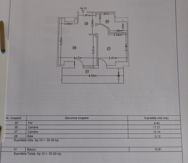 Apartament cu 2 camere semidecomandat, mobilat în Central