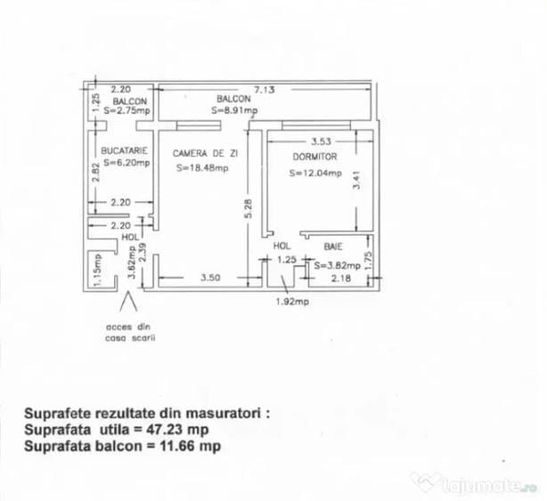 Apartament cu 2 camere semidecomandat în Tomis Mall