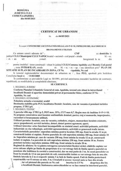 Teren de 496 mp, în Dezmir