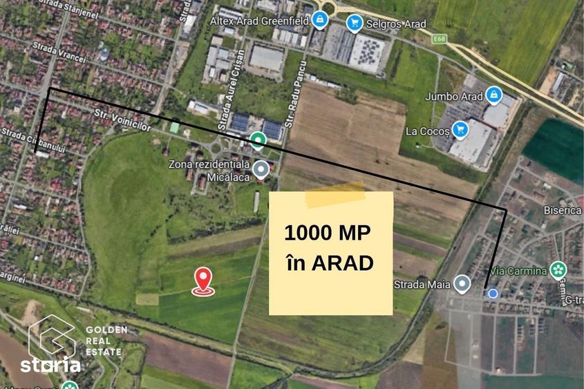 Teren arabil intravilan, 1000 mp, Arad - 1